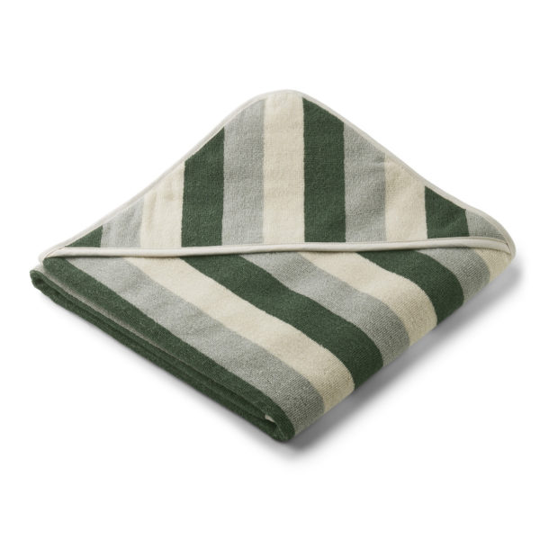 Handduk med luva - Louie hooded towel , Green - Liewood
