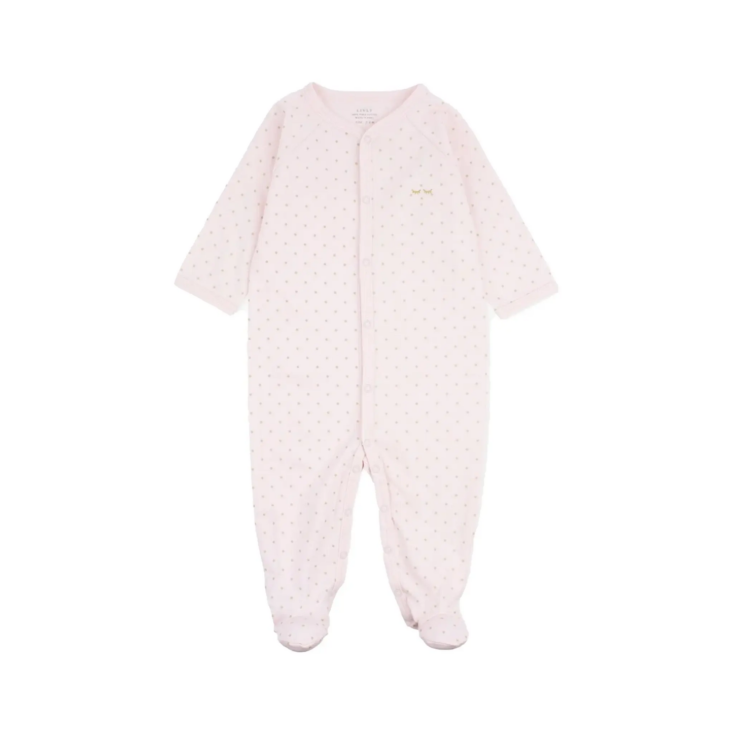 Saturday Simplicity Footie, Rosa/Guld Prickar