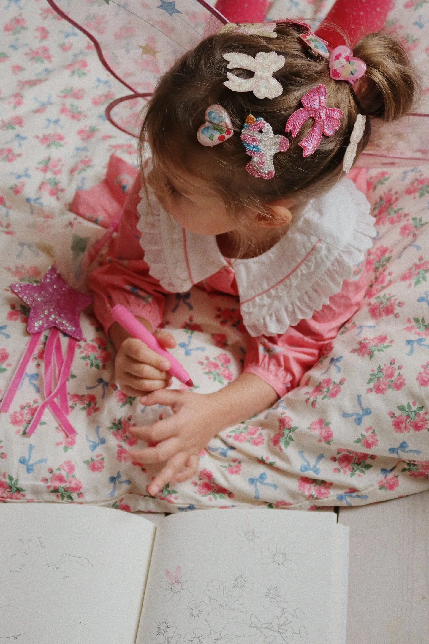 2-pack Hårspännen rosett, Rapture Rose - Konges Slöjd