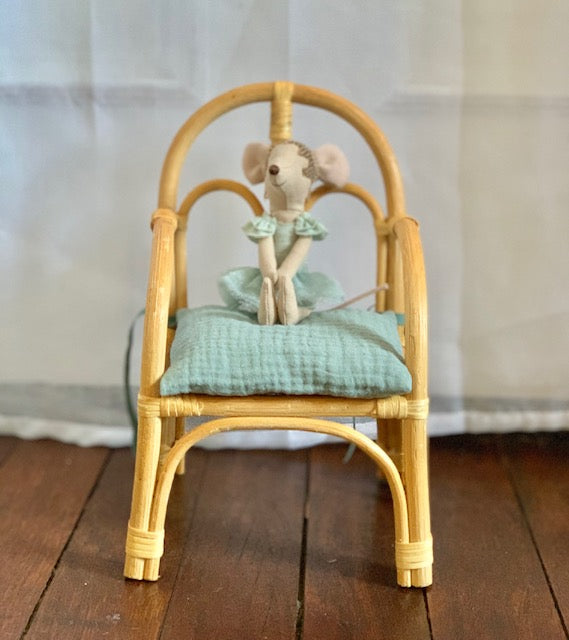 Miniatyr, Rattan Stol, Medium/Kanin - Maileg