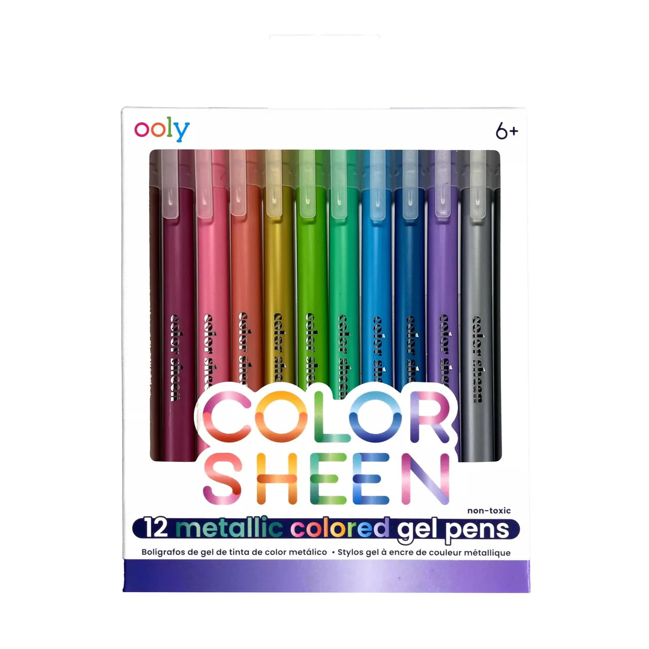 Gelpennor, Color Sheen Metallic, 12 pack - Ooly