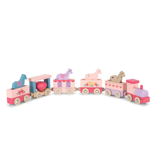 Unicorn Train/Tåg set rosa - Konges Slöjd