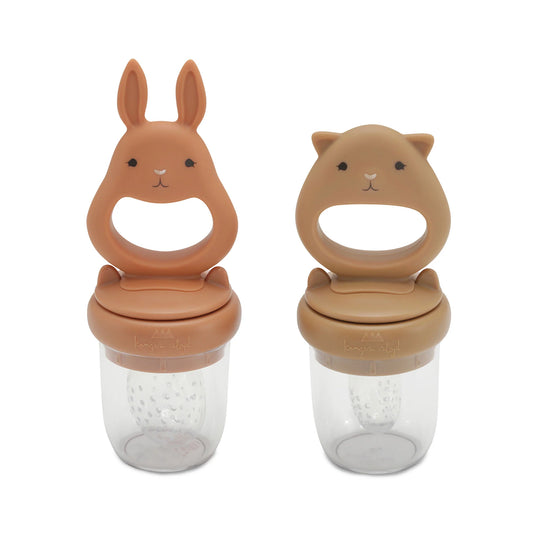 Frukthållare/Smaknappar, 2-pack, Kanin/Hamster (Almond/Terracotta) - Konges Sløjd