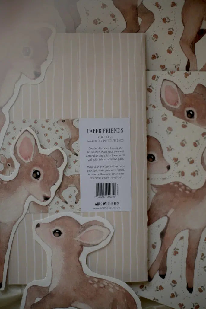 DIY Paper Friends, 6-Pack, Roe Deers - Mrs Mighetto
