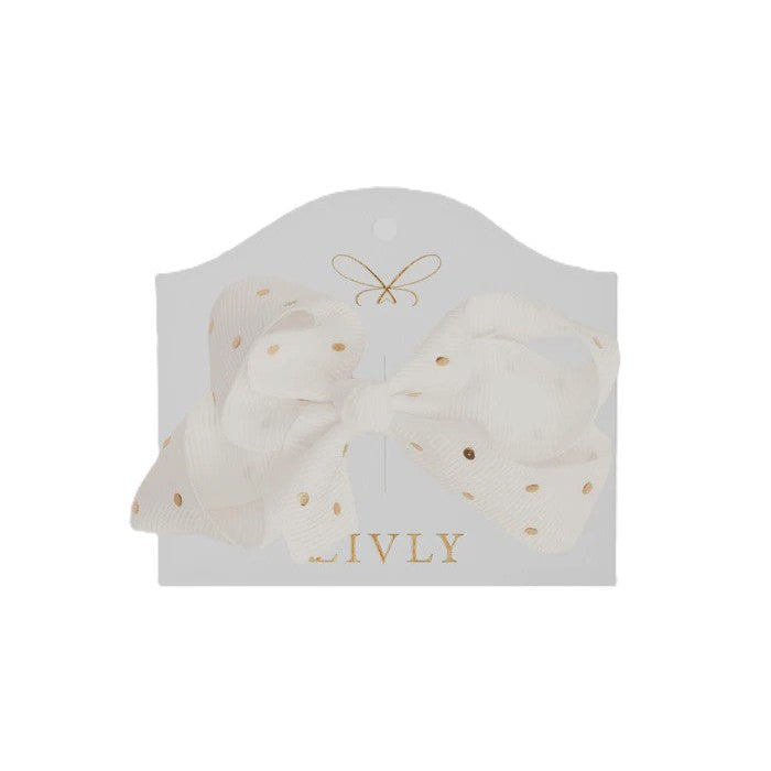 Rosett 8,5 cm, Saturday White, MEDIUM BOW - Livly