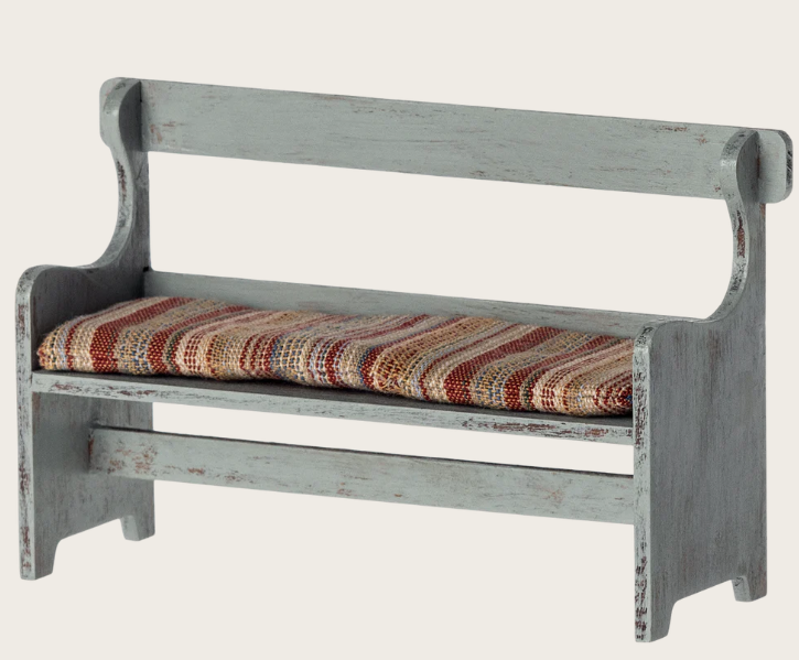 Miniatyr, Träbänk , Mus - Maileg