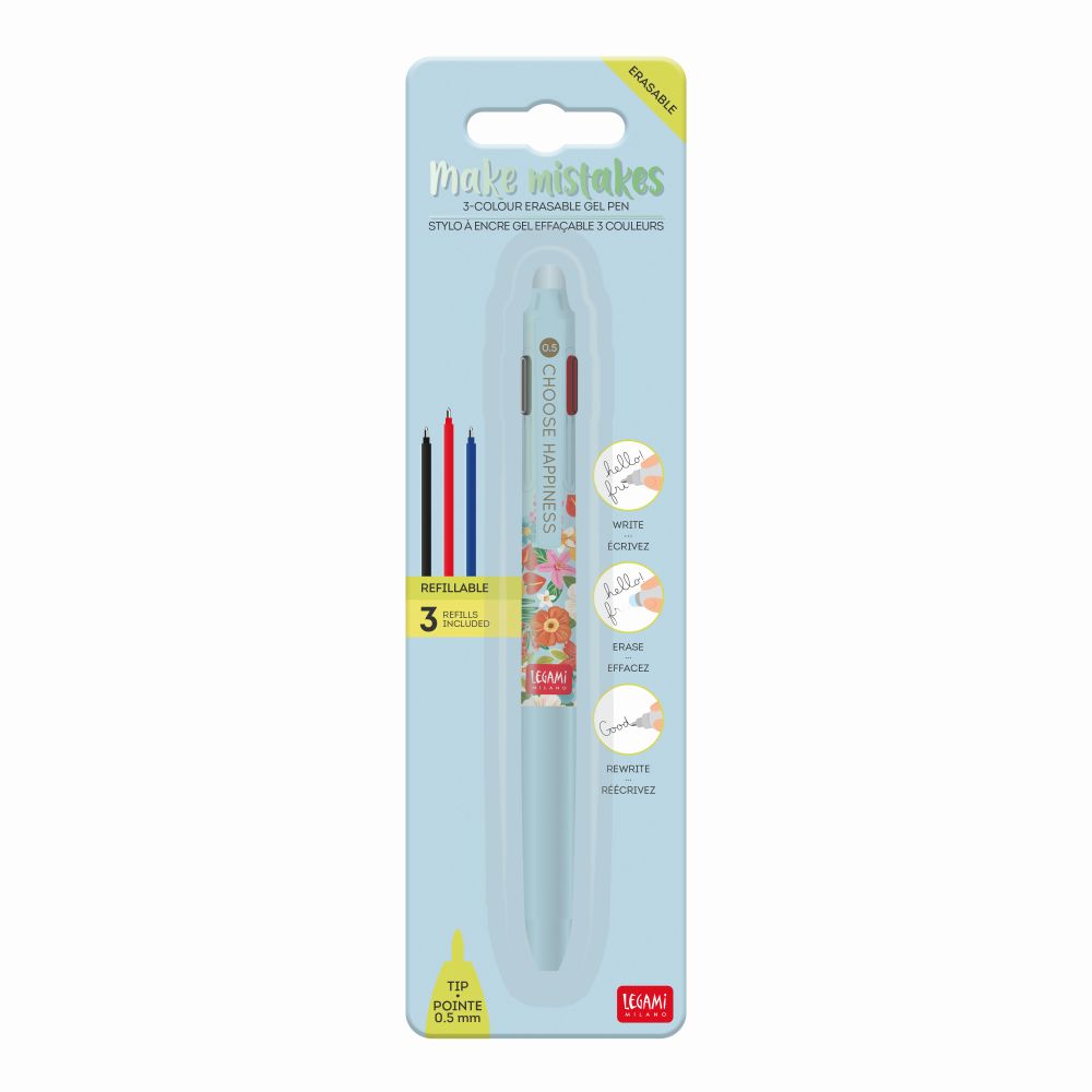 Suddbar Gelpenna 3-in-1, Flowers, Choose Happiness - Legami