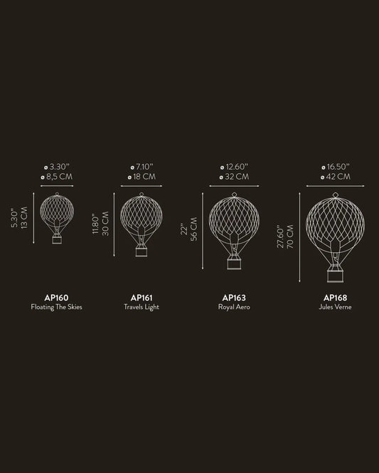 Luftballong, LITEN, Floating the skies, Svart, Diameter 8,5 cm