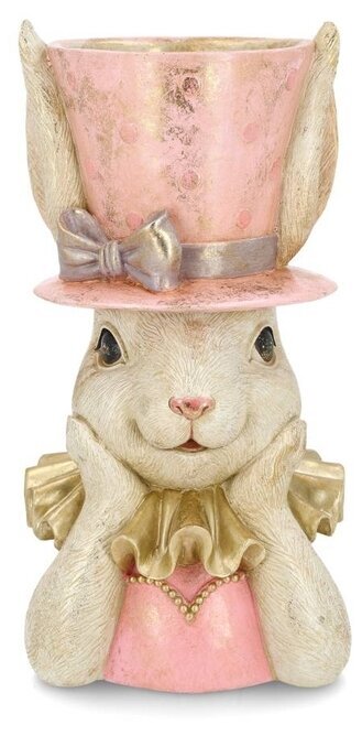 Kruka, Kanin Byst med Hatt, Circus/Rosa, 34 cm - Alot Decoration