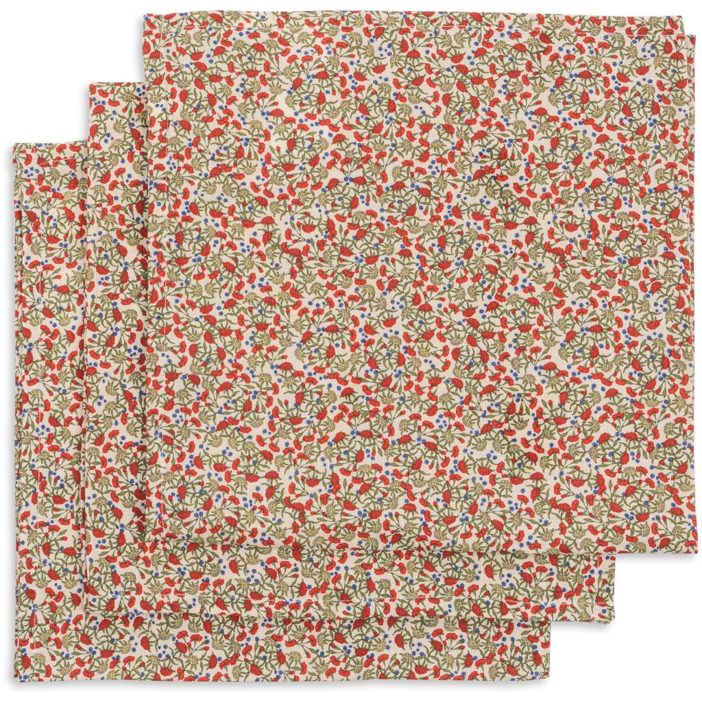 Muslinfiltar 3-Pack, Carnations - Konges Sløjd