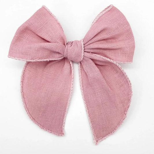 Signe Linen Rosett 13 cm, Dusky Pink - Liv & Loke