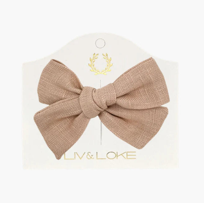 Ester Linen Rosett 9 cm, Sepia - Liv & Loke