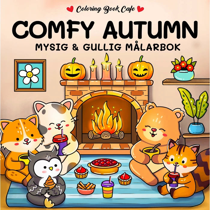 Comfy Autumn, Målarbok - Coloring Book Cafe