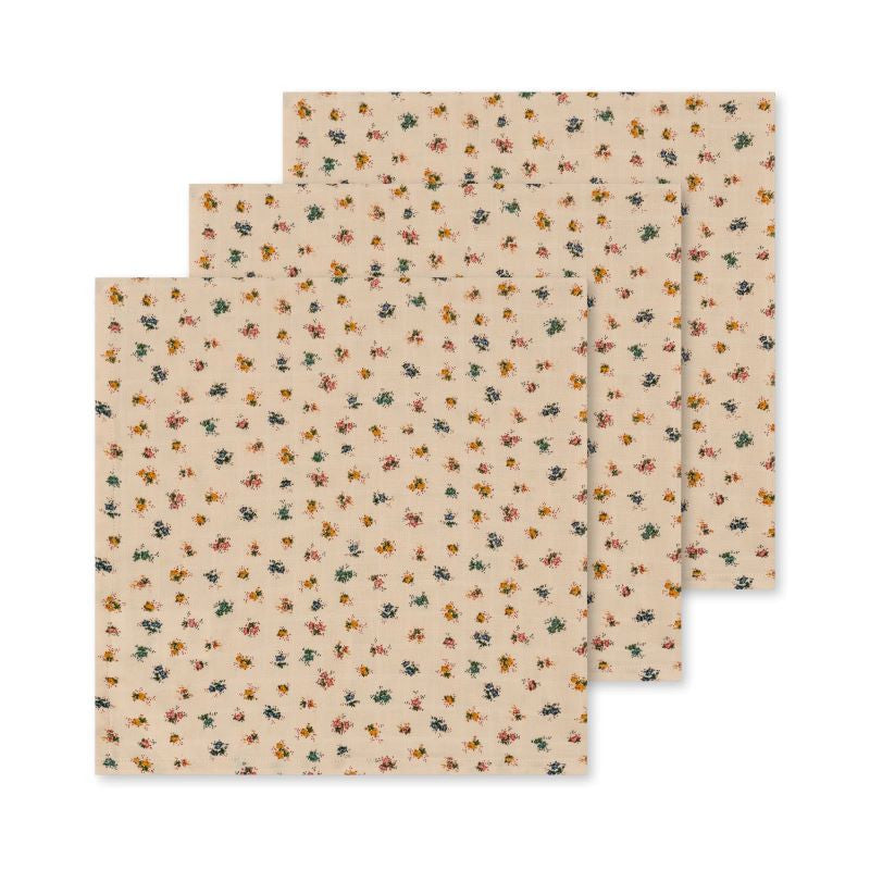 Muslinfiltar 3-Pack, Bloomie Blush - Konges Sløjd