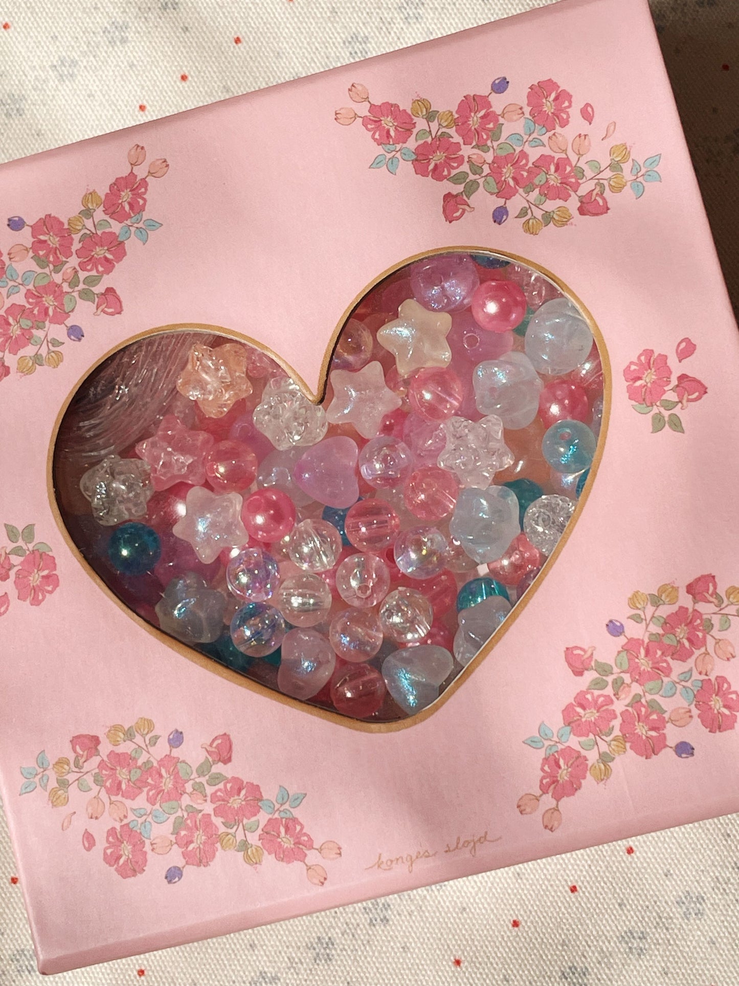 Pärlset, Box Of Pearls, Blå / Rosa - Konges Sløjd