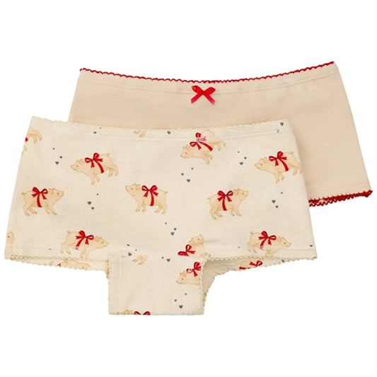 Girl Hipsters 2-pack, Marzipan/Sand - Konges Slöjd