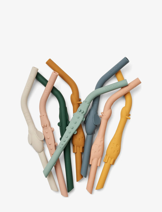 Sugrör 8-pack, Silikon, Carlson All Together - Liewood