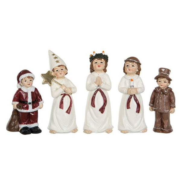 Luciatåg 5st Mix, Poly, Liten 6,5 cm - A Lot Decoration