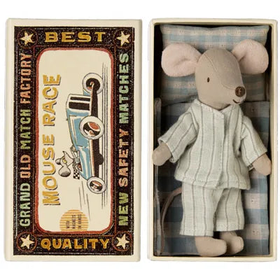 Storebror Mus, 13 cm, Tändsticksask, Randig Pyjamas - Maileg