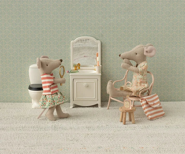 Miniatyr, Tandborstset, Rosa/Korall, Mus - Maileg