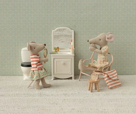 Miniatyr, Tandborstset, Rosa/Korall, Mus - Maileg