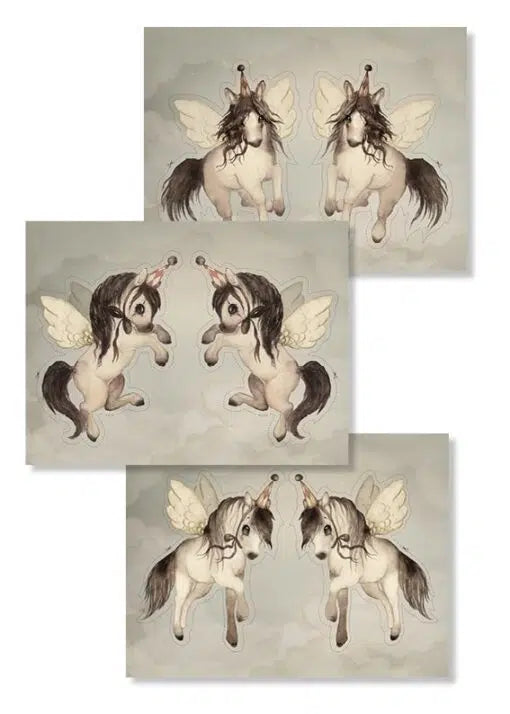 DIY Paper Friends, 6-Pack, Flying Ponies - Mrs Mighetto