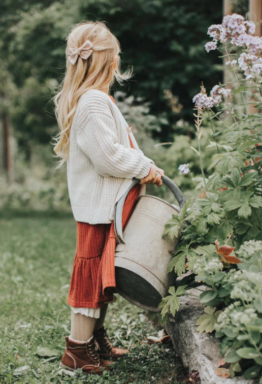 Ester Linen Rosett 9 cm, Sepia - Liv & Loke